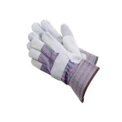 Leather/Cotton Ticking Work Glove XL