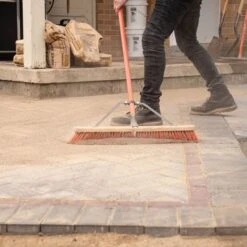 Leonard Dual-Bristle Push Broom, 24-Inch Wide Block With Steel Handle -Starry Sky Garden 2624 4