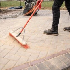 Leonard Dual-Bristle Push Broom, 24-Inch Wide Block With Steel Handle -Starry Sky Garden 2624 5