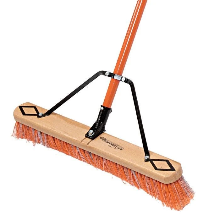 Leonard Fine-Bristle Push Broom, 24-Inch Wide Block With Steel Handle 4 Leonard Fine-Bristle Push Broom, 24-Inch Wide Block With Steel Handle - Image 2