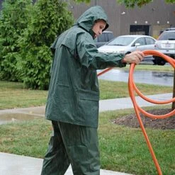 Premium Polyester Coated Rainsuit, Green, Extra Large -Starry Sky Garden 71 1000 2 3