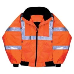 Majestic-Lined Orange Bomber Jacket Class III - Size XL