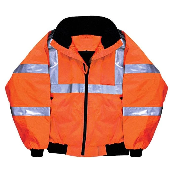 Majestic-Lined Orange Bomber Jacket Class III - Size XL 3 Majestic-Lined Orange Bomber Jacket Class III - Size XL