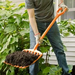 Leonard 8-Tine All-Poly Scoop Fork With 30-inch D-Grip Handle -Starry Sky Garden apf800 2 2