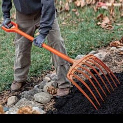 Poly Mulching Fork With D-Grip Handle By A.M. Leonard, 8 Tine, 15in Scoop X 44in Length, Lifetime Warranty -Starry Sky Garden apf810 8 1