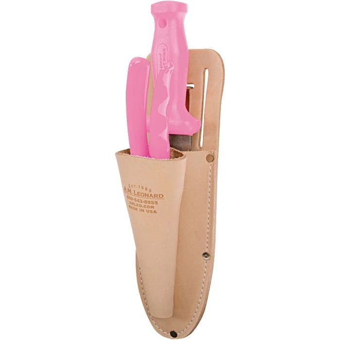 Pink Leonard Deluxe Soil Knife And Pink Traditional Bypass Pruner With Sheath 4 Pink Leonard Deluxe Soil Knife And Pink Traditional Bypass Pruner With Sheath - Image 2