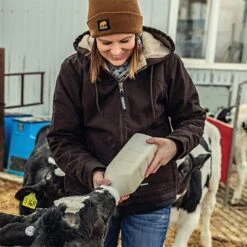 BERNE Women's Softstone Hooded Coats, Dark Brown, Size Large Tall -Starry Sky Garden whj43dbr lgt 2